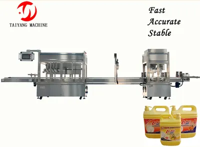 High Speed Four - Head Plastic Bottle Cleaning and Care Products Series Cap Filling Machine