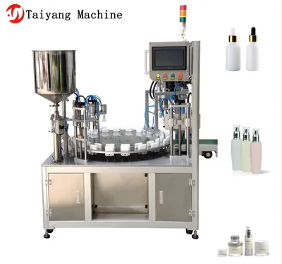 Plastic Bottle and Glass Bottle Double - Head Rotary Toner Essential Oil Filling Machine